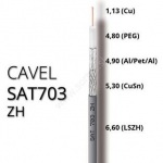 Koaxiálny kábel CAVEL SAT703ZH, LSZH, 6,6mm, ClassB(Dca,s2,d2,a1), 100m balenie