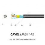 LAN kábel vonkajší CAVEL 541, Cat5e, PE, F/UTP (FTP), čierny, 150m balenie